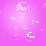 Sale. Discounts. soap bubbles