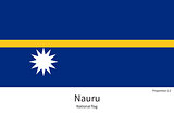 National flag of Nauru with correct proportions, element, colors