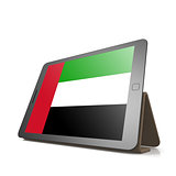 Tablet with United Arab Emirates flag