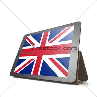 Tablet with United Kingdom flag