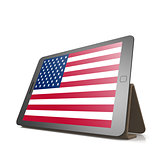 Tablet with United States flag