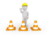 Worker and cones