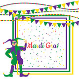 Mardi Gras Party Frame with harlequin