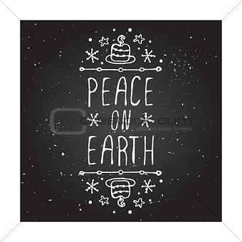 Peace on earth - typographic element