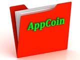 AppCoin- bright green letters on a gold folder 