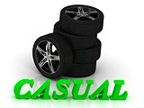 CASUAL- bright letters and rims mashine black wheels 