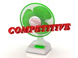 COMPETITIVE- Green Fan propeller and bright color letters 