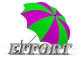 EFFORT- inscription of silver letters and umbrella 