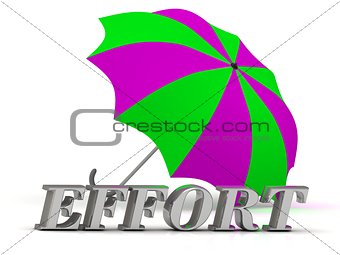 EFFORT- inscription of silver letters and umbrella 