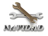 NAVIDAD- inscription of metal letters and 2 keys 