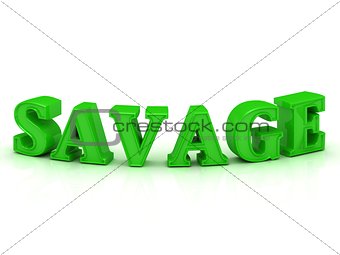 SAVAGE - inscription of green bend letters 