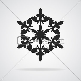 Snowflake icon on white