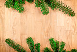 branches on wooden background