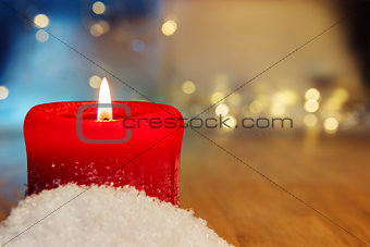 red burning candle background