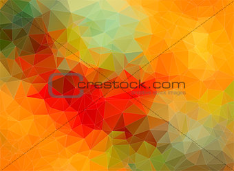Yellow red abstract polygonal background