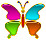 Button, Colorful Butterfly