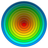 Round multicolored button