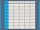Blue timetable template flat style 