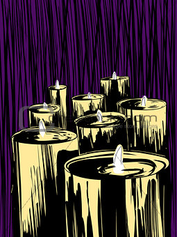 Candles Over Purple