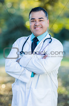 Hispanic Male Doctor Portrait Outdoors