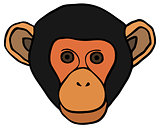 Vector Ornate Monkey Head.