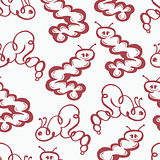 caterpillar doodle seamless pattern background