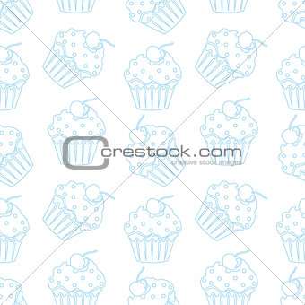 Cream cake seamless white pattern