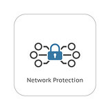 Network Protection Icon. Flat Design.