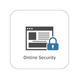 Online Security Icon. Flat Design.