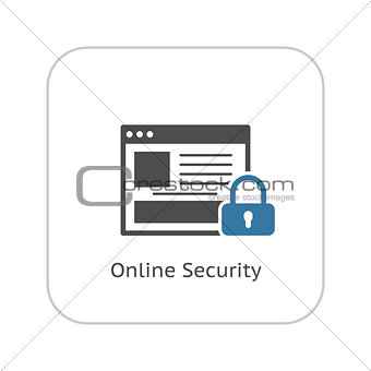 Online Security Icon. Flat Design.