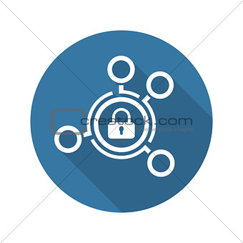 Group Security Icon. Flat Design.
