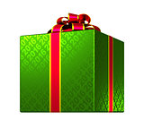Green Gift Box With Ribbon And Bow
