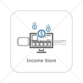 Income Store Icon. Business Concept.