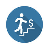 Make More Money Icon. Business Concept. Flat Design. Long Shadow