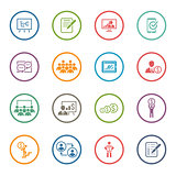 Business Coaching Icon Set. Online Learning. Flat Design.