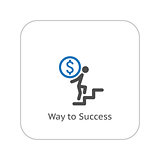 Way to Success Icon. Business Concept. Flat Design.