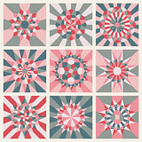 Nine Vector Symmetrical Mandala Ornament Pattern