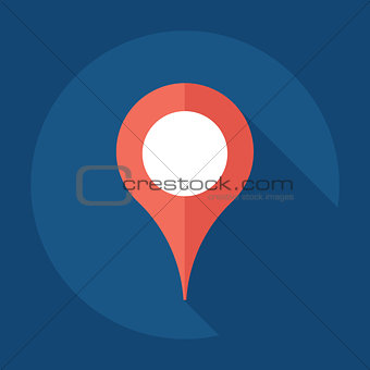 Map pin flat design style modern icon, pointer vector symbol