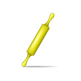 Rolling pin in yellow design with shadow