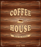 wood banner for cafe