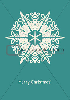 Abstract snowflake on color background.