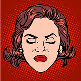 Retro Emoji anger rage woman face
