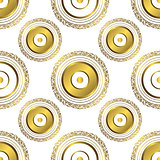 Seamless pattern with gold circles