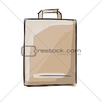 Shopping paper bag, sketch for your design