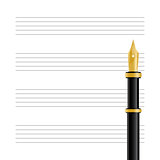Musical Staff and Pen