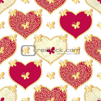 Valentine seamless white pattern