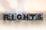 Rights Concept Vintage Letterpress Type