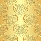 Seamless gold valentine pattern 