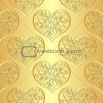 Seamless gold valentine pattern 