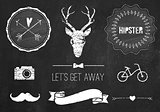 Hipster style infographics elements and icons set for retro desi